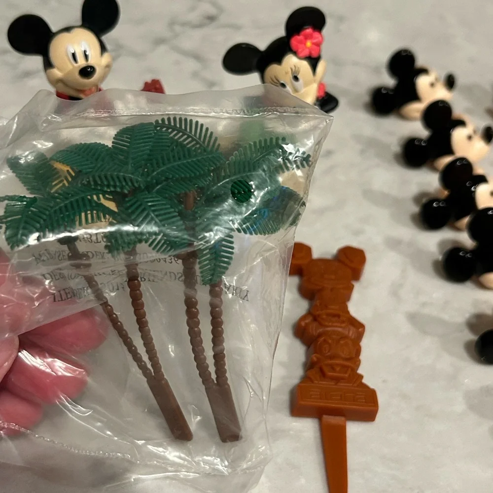 Mickey and Minnie Mouse Luau Cake Topper and 24 Cupcake Ring Toppers